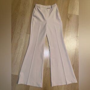 Elegant Cream Women's Flared Pants by Express Size 2